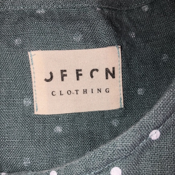 OffOn linen dot green dress Size S - Picture 4 of 6